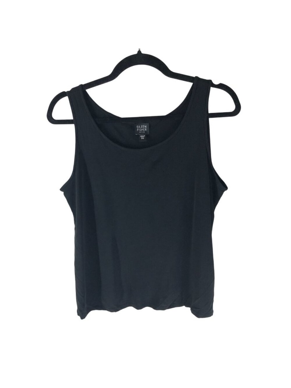 Eileen Fisher Black Silk Petite Tank Top PM Minimalist Capsule Wardrobe